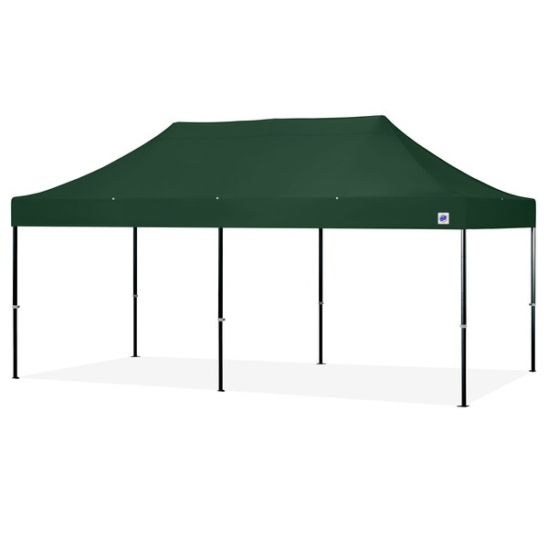 TAA Compliant Endeavor Shelter, 10' W x 20' L, Black Aluminum Frame, Forest Green Vented Top